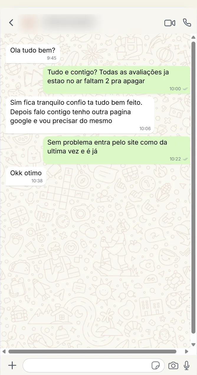 Imagem de uma avaliação de cliente satisfeito no Google